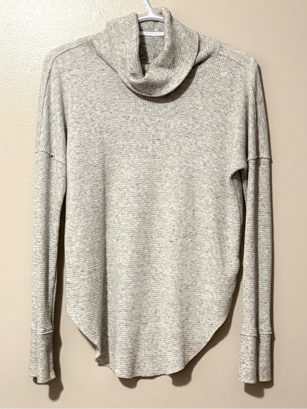 TNA Heather Light Gray Ribbed Turtleneck